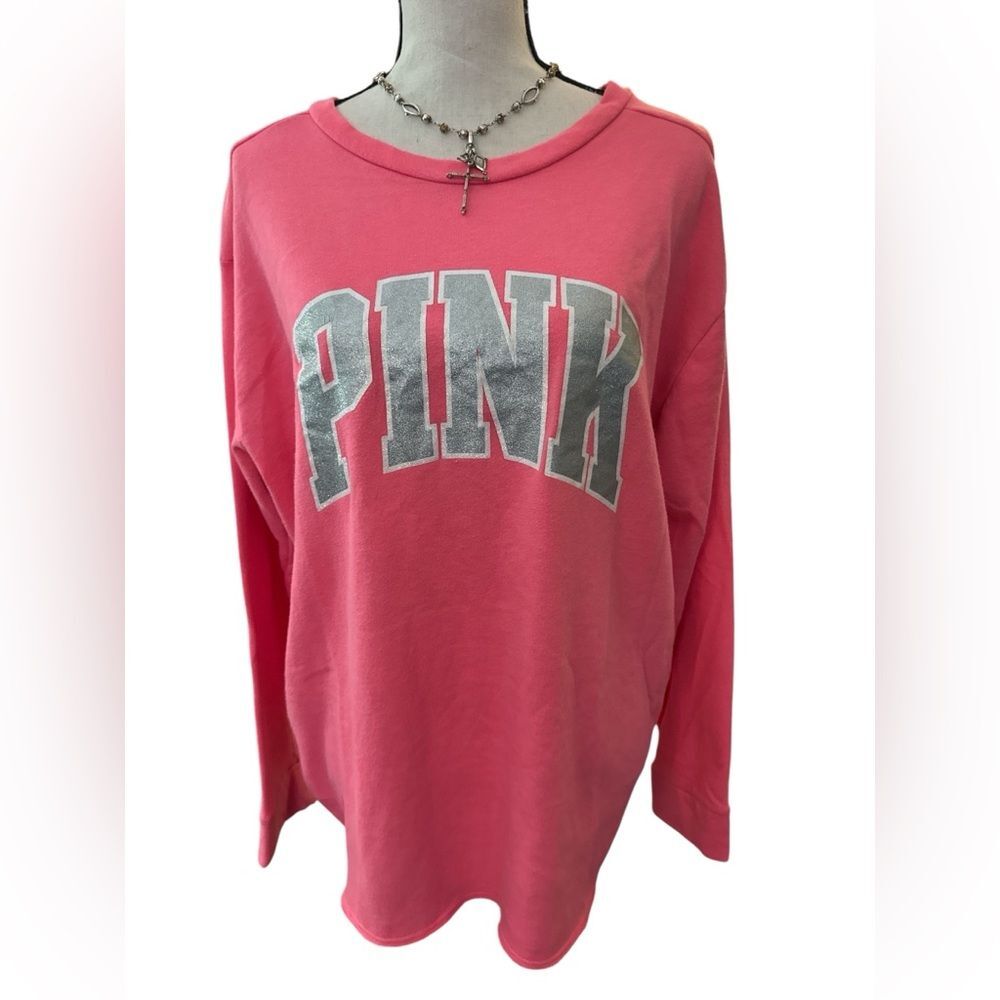 PINK Victoria’s Secret Oversized Sweatshirt Pink Logo Pullover Cozy